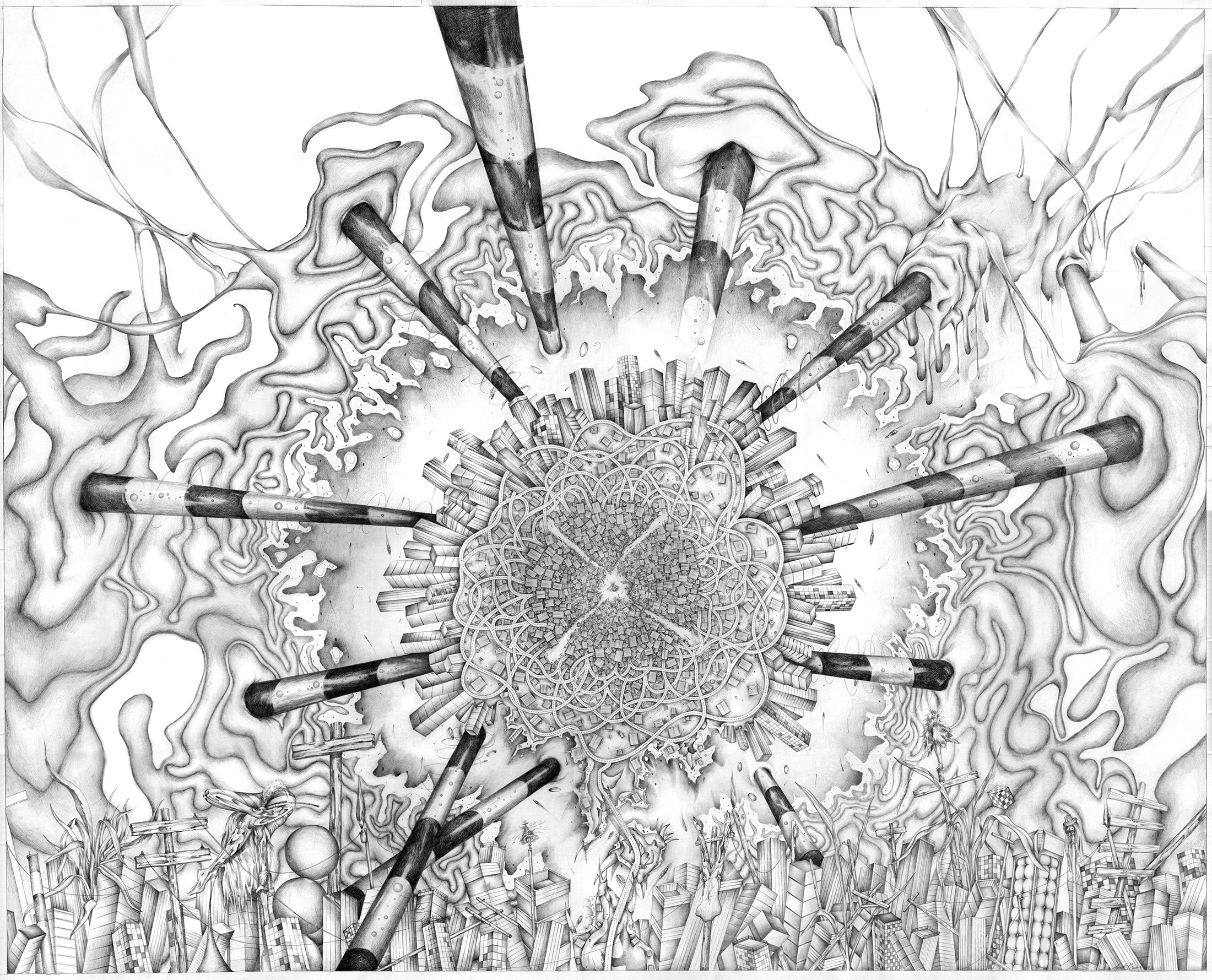 CCCS | 48″ × 53″ | Graphite on Paper | Archived